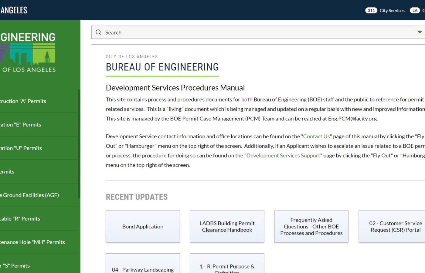 Bureau of Engineering Home Page